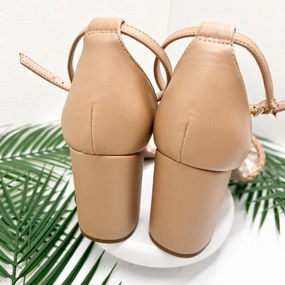 Draper James Elisa Tan Braided Open Toe Ankle Strap Dress Sandals Size 10 NWB